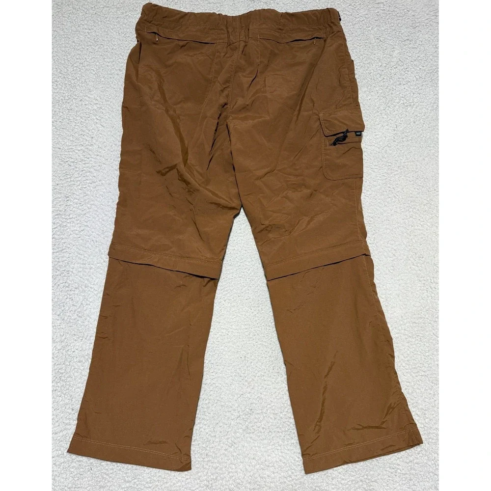 REI Brown UPF 30+ 100% Nylon Convertible Cargo Pants with Belt Womens 14 P